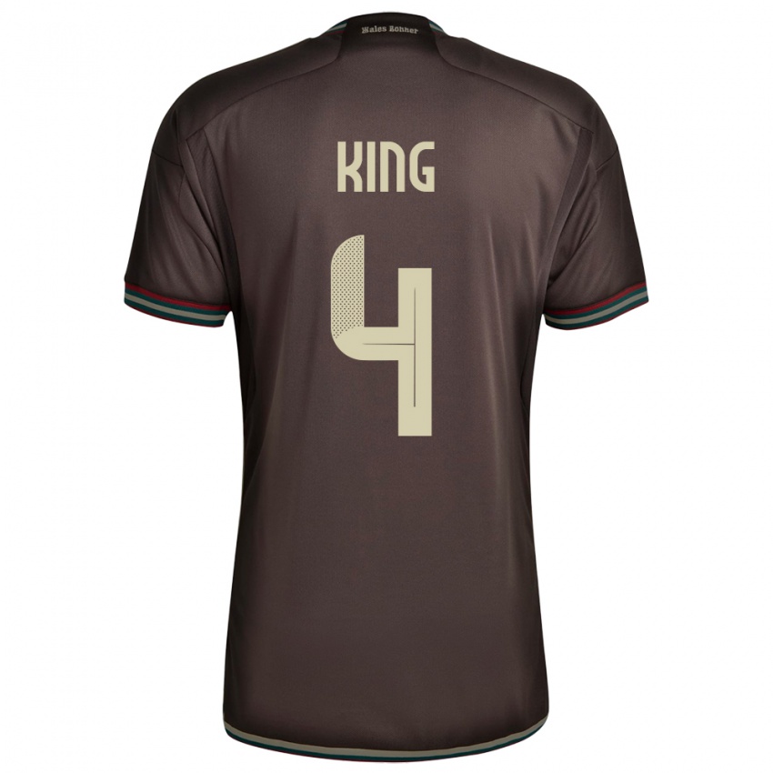 Hombre Camiseta Jamaica Richard King #4 Marrón Noche 2ª Equipación 24-26 La Camisa Perú
