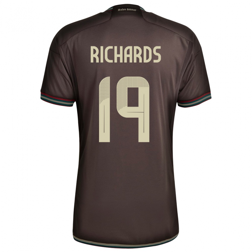 Hombre Camiseta Jamaica Davia Richards #19 Marrón Noche 2ª Equipación 24-26 La Camisa Perú