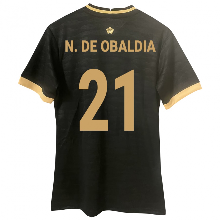 Hombre Camiseta Panamá Nicole De Obaldía #21 Negro 2ª Equipación 24-26 La Camisa Perú