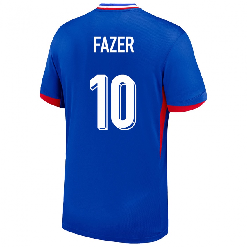 Mujer Camiseta Francia Laurina Fazer #10 Azul 1ª Equipación 24-26 La Camisa Perú