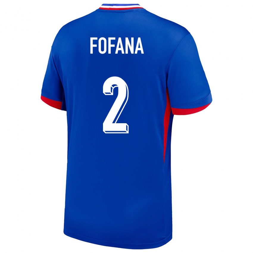 Mujer Camiseta Francia Wesley Fofana #2 Azul 1ª Equipación 24-26 La Camisa Perú