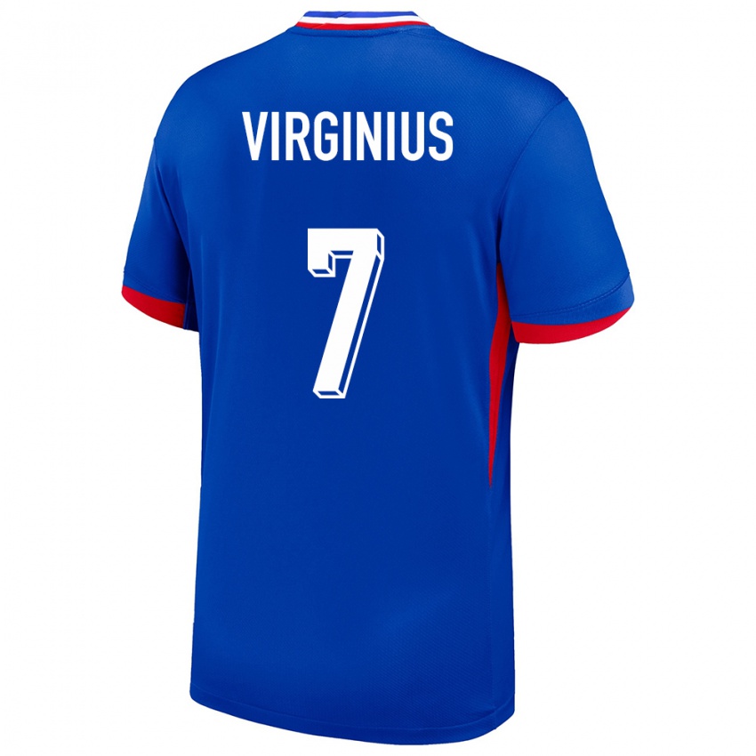 Mujer Camiseta Francia Alan Virginius #7 Azul 1ª Equipación 24-26 La Camisa Perú