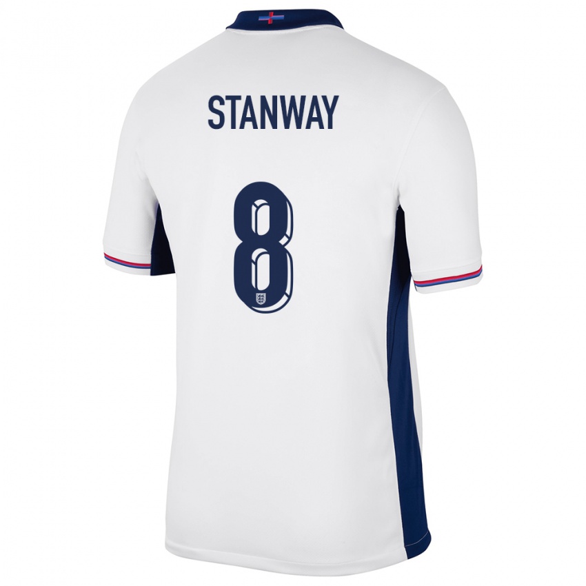 Mujer Camiseta Inglaterra Georgia Stanway #8 Blanco 1ª Equipación 24-26 La Camisa Perú