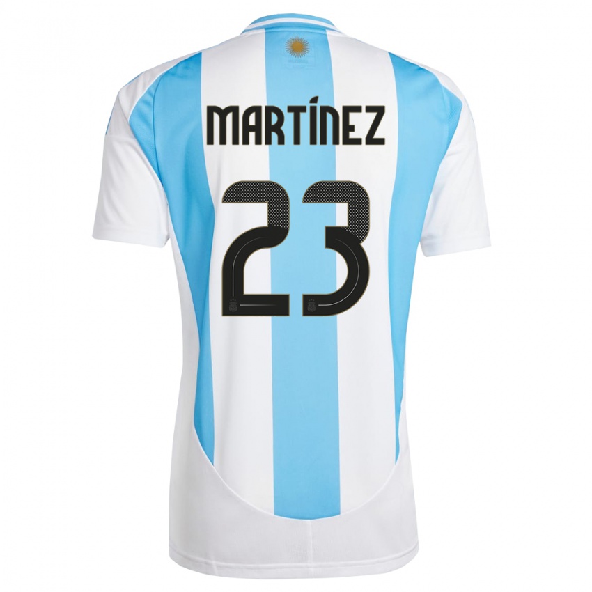 Mujer Camiseta Argentina Emiliano Martinez #23 Blanco Azul 1ª Equipación 24-26 La Camisa Perú