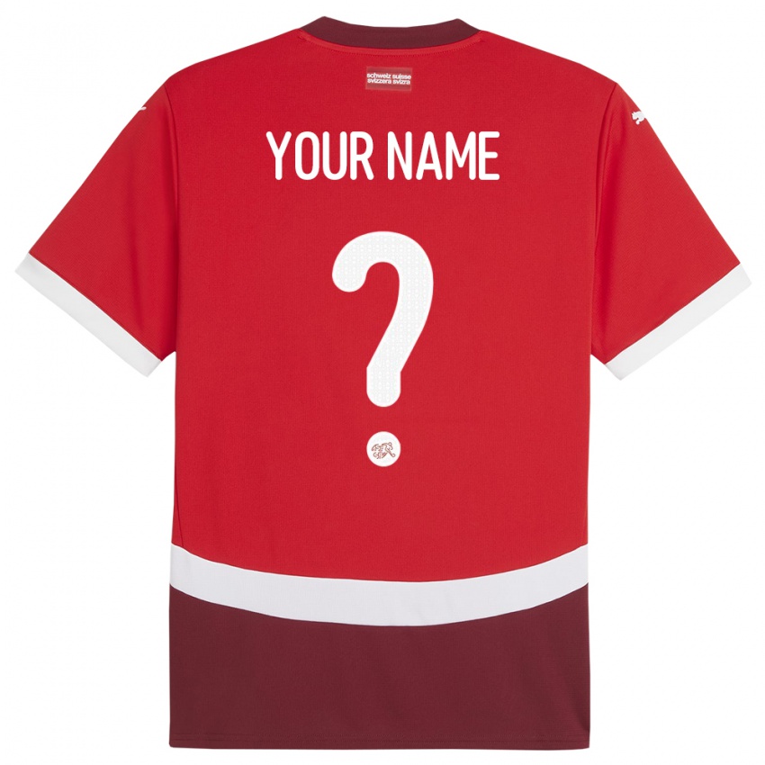 Mujer Camiseta Suiza Su Nombre #0 Rojo 1ª Equipación 24-26 La Camisa Perú
