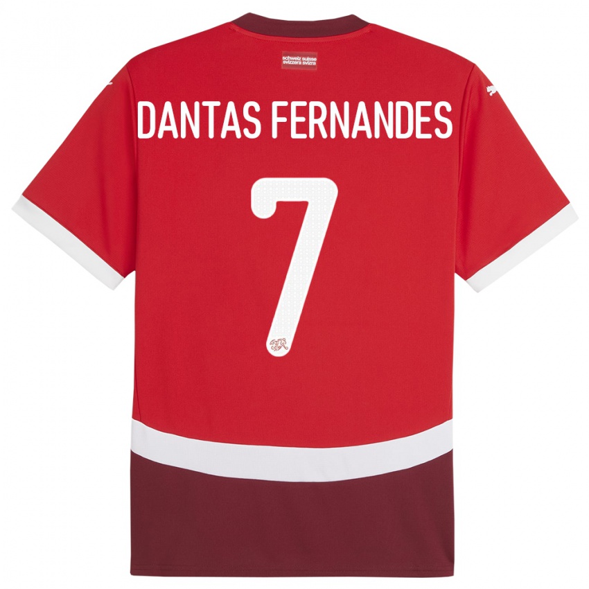 Mujer Camiseta Suiza Ronaldo Dantas Fernandes #7 Rojo 1ª Equipación 24-26 La Camisa Perú