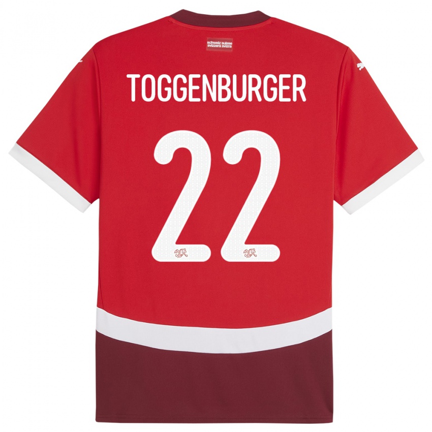 Mujer Camiseta Suiza Nando Toggenburger #22 Rojo 1ª Equipación 24-26 La Camisa Perú