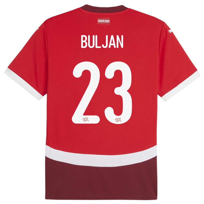 Mujer Camiseta Suiza Leo Buljan #23 Rojo 1ª Equipación 24-26 La Camisa Perú