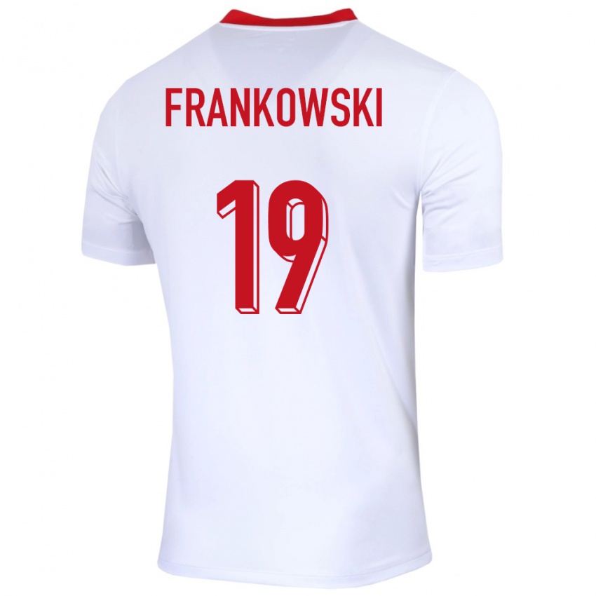 Mujer Camiseta Polonia Przemyslaw Frankowski #19 Blanco 1ª Equipación 24-26 La Camisa Perú