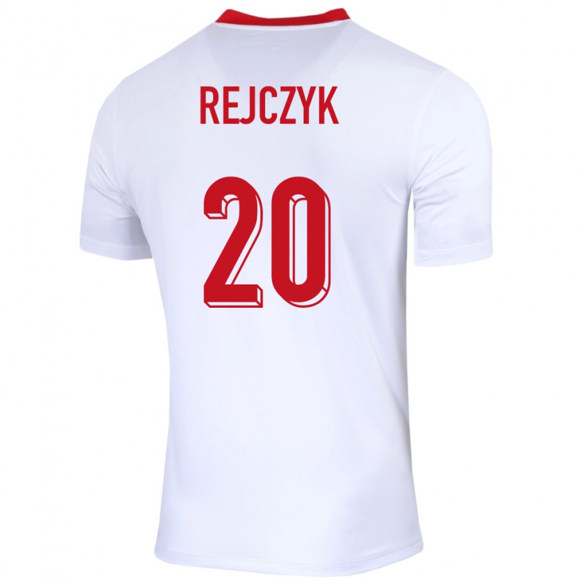 Mujer Camiseta Polonia Filip Rejczyk #20 Blanco 1ª Equipación 24-26 La Camisa Perú