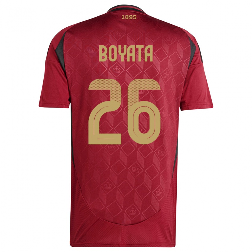 Mujer Camiseta Bélgica Dedryck Boyata #26 Borgoña 1ª Equipación 24-26 La Camisa Perú