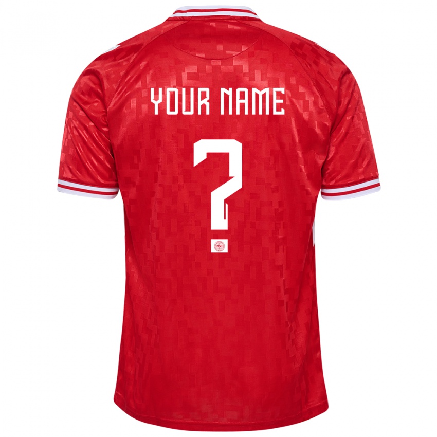 Mujer Camiseta Dinamarca Su Nombre #0 Rojo 1ª Equipación 24-26 La Camisa Perú
