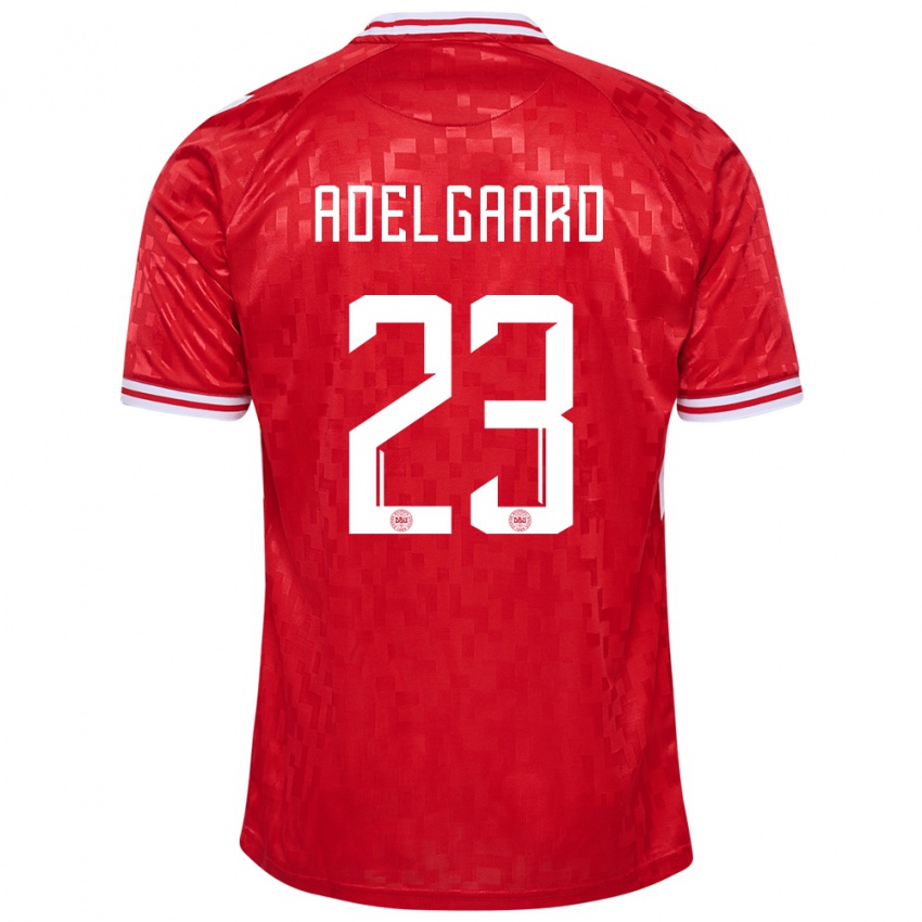 Mujer Camiseta Dinamarca Aske Adelgaard #23 Rojo 1ª Equipación 24-26 La Camisa Perú