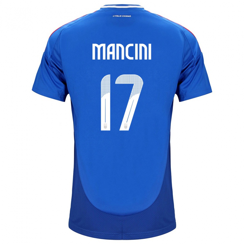 Mujer Camiseta Italia Gianluca Mancini #17 Azul 1ª Equipación 24-26 La Camisa Perú