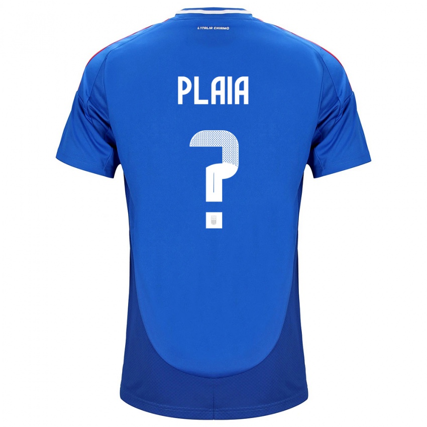 Mujer Camiseta Italia Matteo Plaia #0 Azul 1ª Equipación 24-26 La Camisa Perú