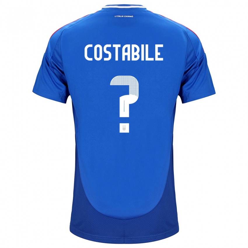 Mujer Camiseta Italia Cristian Costabile #0 Azul 1ª Equipación 24-26 La Camisa Perú