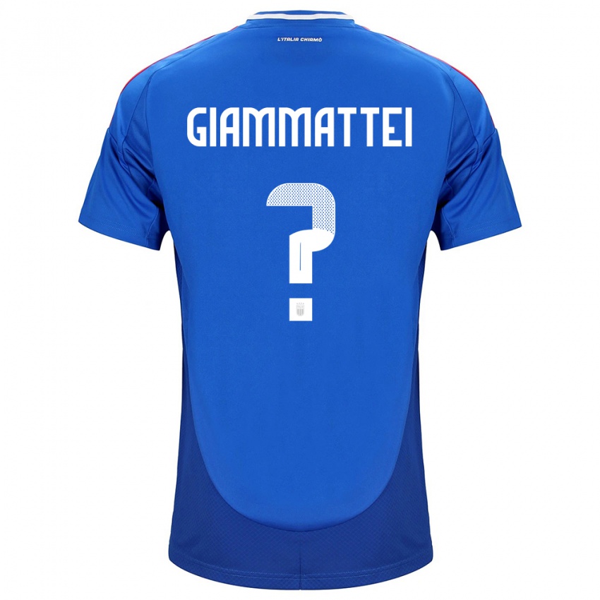 Mujer Camiseta Italia Gioele Giammattei #0 Azul 1ª Equipación 24-26 La Camisa Perú