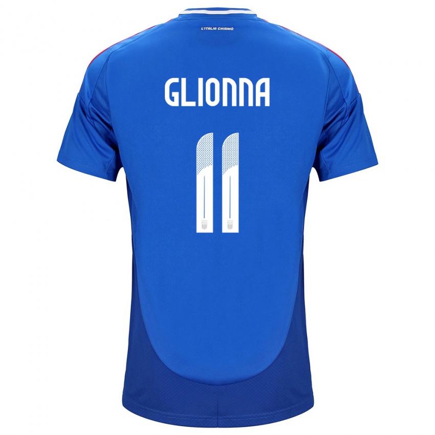 Mujer Camiseta Italia Benedetta Glionna #11 Azul 1ª Equipación 24-26 La Camisa Perú