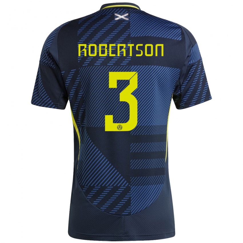 Mujer Camiseta Escocia Andrew Robertson #3 Azul Oscuro 1ª Equipación 24-26 La Camisa Perú