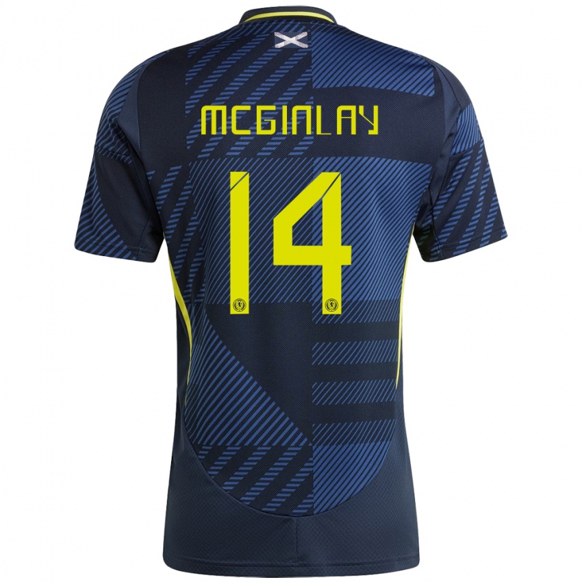 Mujer Camiseta Escocia Aiden Mcginlay #14 Azul Oscuro 1ª Equipación 24-26 La Camisa Perú