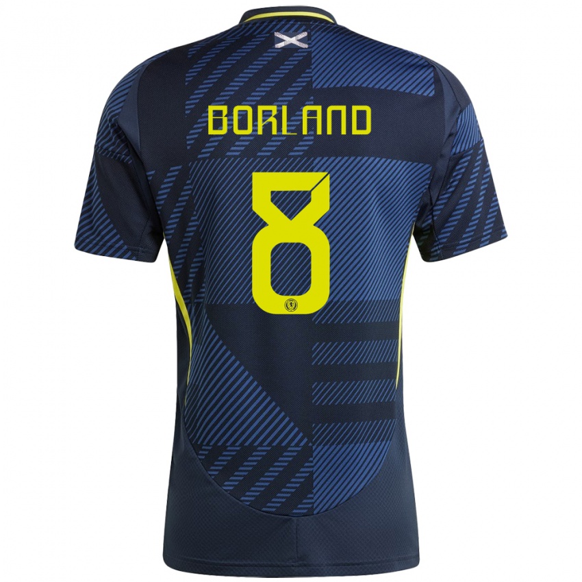 Mujer Camiseta Escocia Aidan Borland #8 Azul Oscuro 1ª Equipación 24-26 La Camisa Perú