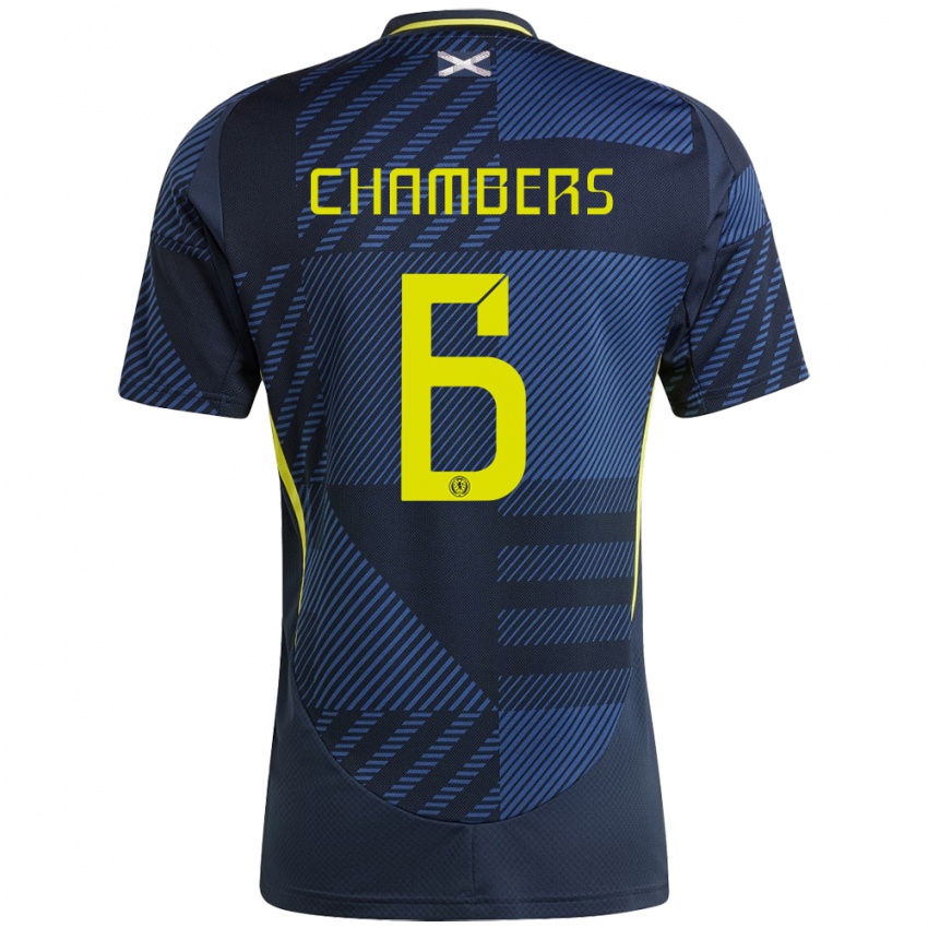 Mujer Camiseta Escocia Sam Chambers #6 Azul Oscuro 1ª Equipación 24-26 La Camisa Perú