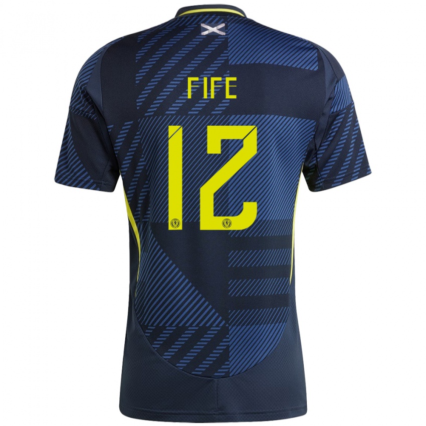 Mujer Camiseta Escocia Jenna Fife #12 Azul Oscuro 1ª Equipación 24-26 La Camisa Perú