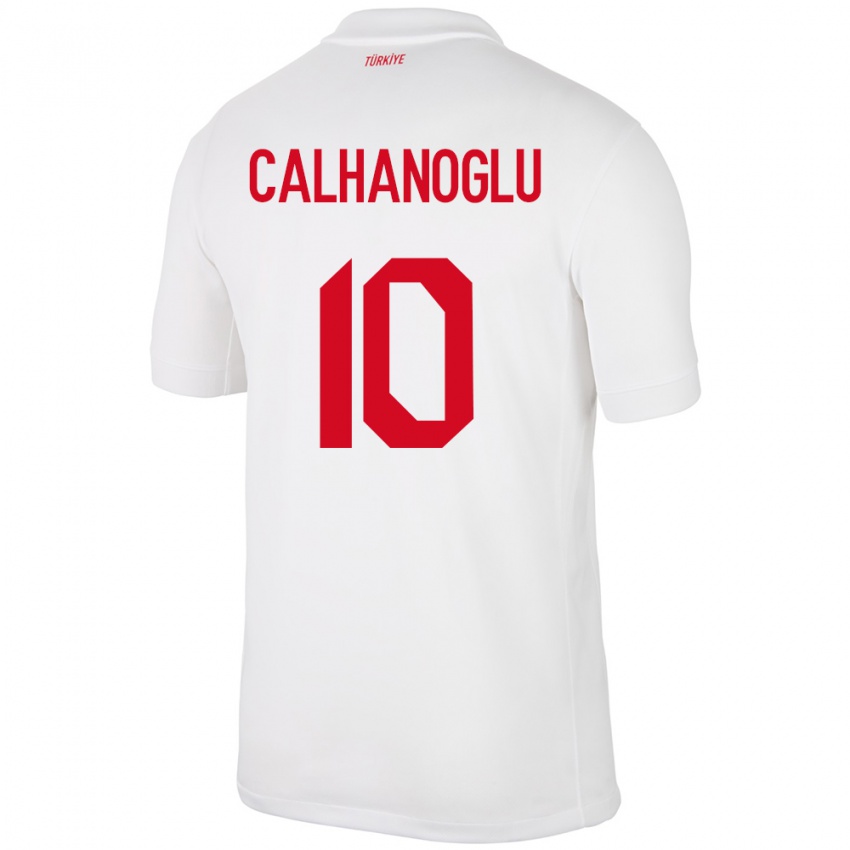 Mujer Camiseta Turquía Hakan Çalhanoğlu #10 Blanco 1ª Equipación 24-26 La Camisa Perú
