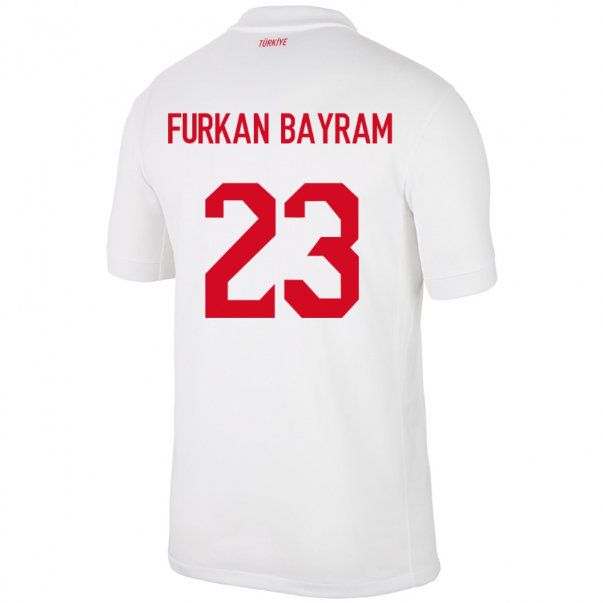 Mujer Camiseta Turquía Mert Furkan Bayram #23 Blanco 1ª Equipación 24-26 La Camisa Perú