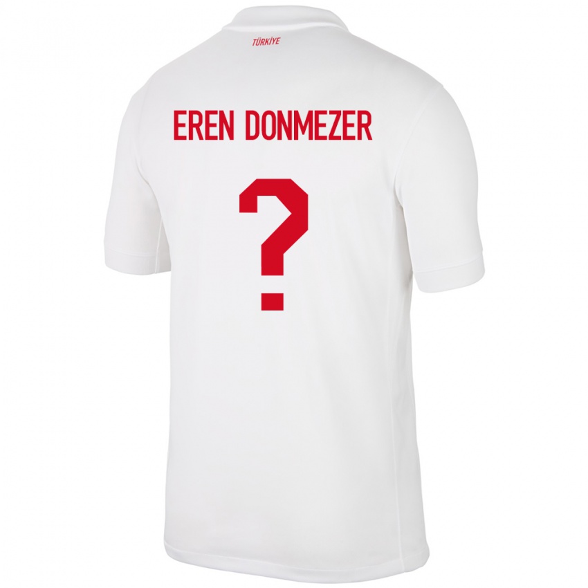 Mujer Camiseta Turquía Deniz Eren Dönmezer #0 Blanco 1ª Equipación 24-26 La Camisa Perú