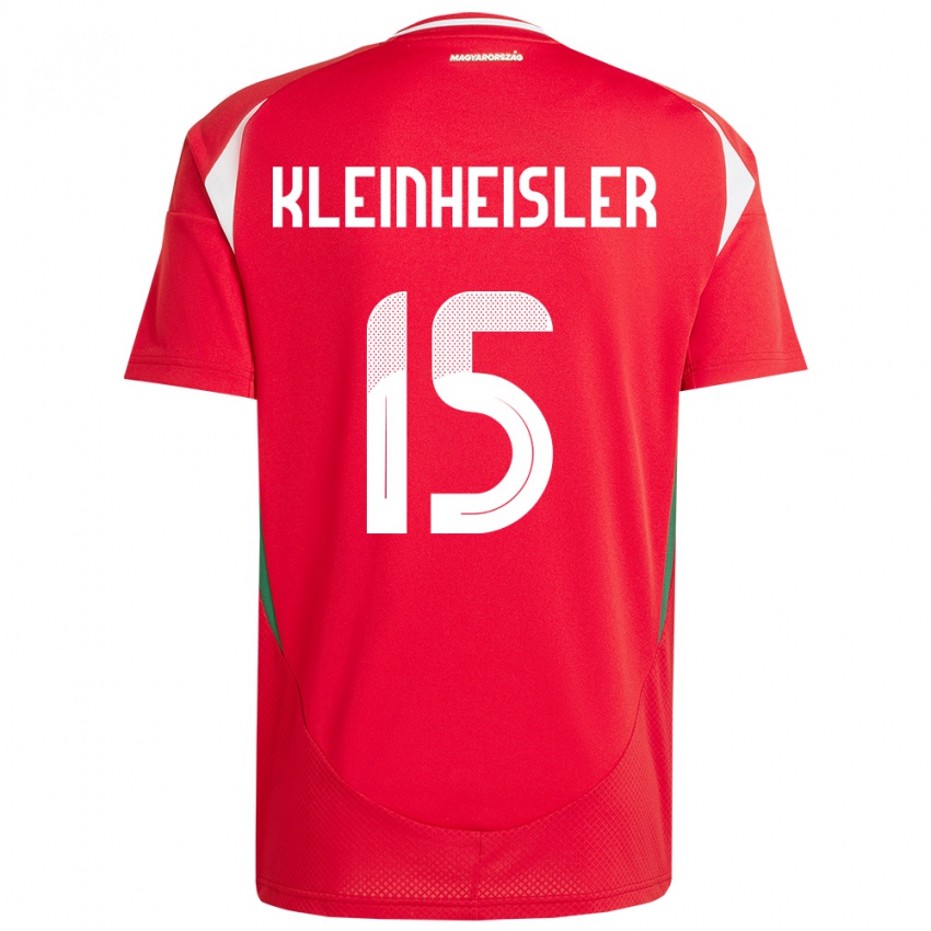 Mujer Camiseta Hungría László Kleinheisler #15 Rojo 1ª Equipación 24-26 La Camisa Perú