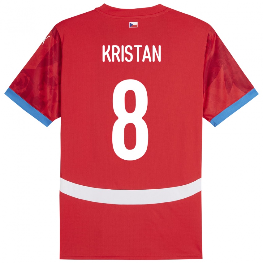 Mujer Camiseta Chequia Jakub Kristan #8 Rojo 1ª Equipación 24-26 La Camisa Perú