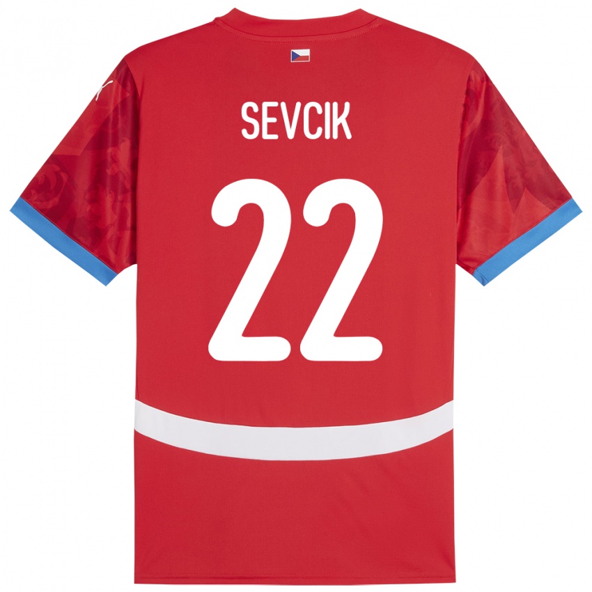 Mujer Camiseta Chequia Michal Sevcik #22 Rojo 1ª Equipación 24-26 La Camisa Perú
