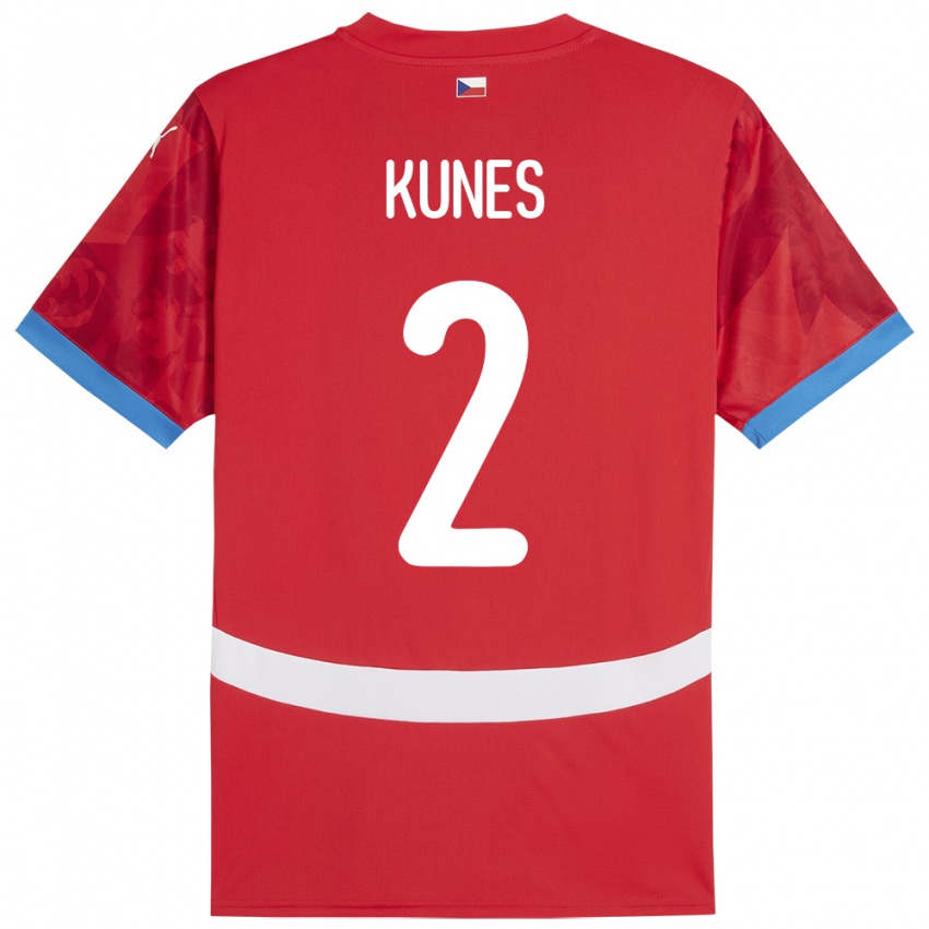 Mujer Camiseta Chequia Jan Kunes #2 Rojo 1ª Equipación 24-26 La Camisa Perú