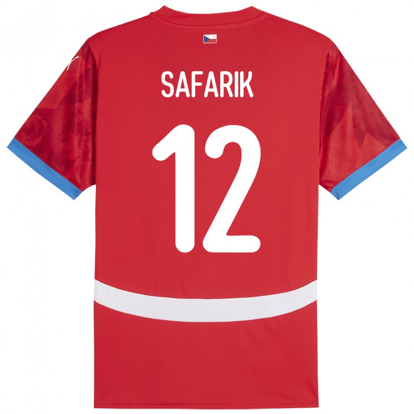 Mujer Camiseta Chequia Daniel Safarik #12 Rojo 1ª Equipación 24-26 La Camisa Perú