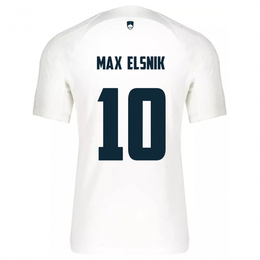 Mujer Camiseta Eslovenia Timi Max Elsnik #10 Blanco 1ª Equipación 24-26 La Camisa Perú