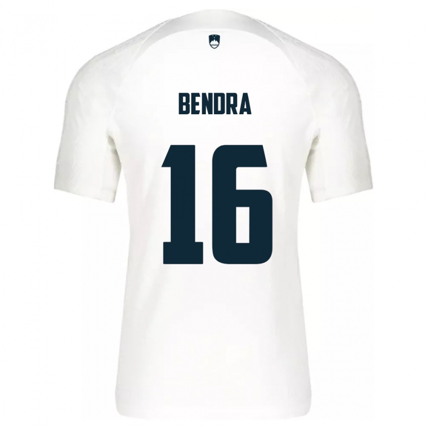 Mujer Camiseta Eslovenia Kristjan Bendra #16 Blanco 1ª Equipación 24-26 La Camisa Perú