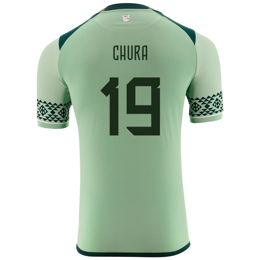 Mujer Camiseta Bolivia Jeyson Chura #19 Verde Claro 1ª Equipación 24-26 La Camisa Perú