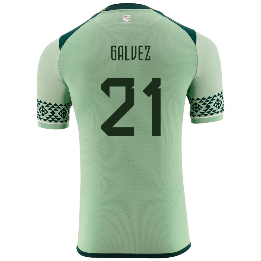 Mujer Camiseta Bolivia Vladimir Galvez #21 Verde Claro 1ª Equipación 24-26 La Camisa Perú