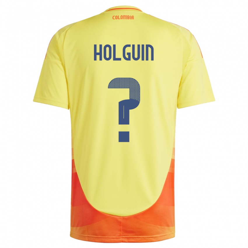 Mujer Camiseta Colombia Juan Holguín #0 Amarillo 1ª Equipación 24-26 La Camisa Perú