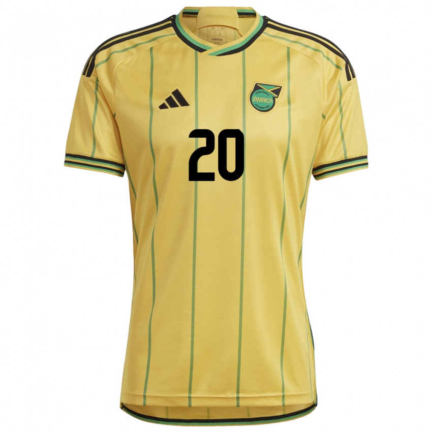 Mujer Camiseta Jamaica Renaldo Cephas #20 Amarillo 1ª Equipación 24-26 La Camisa Perú