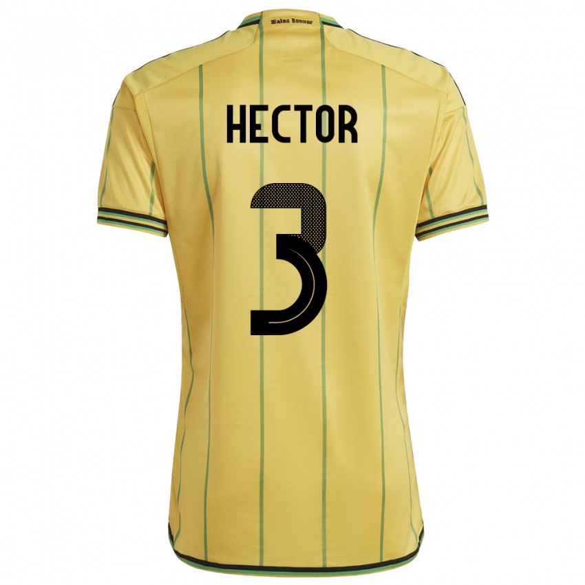 Mujer Camiseta Jamaica Michael Hector #3 Amarillo 1ª Equipación 24-26 La Camisa Perú