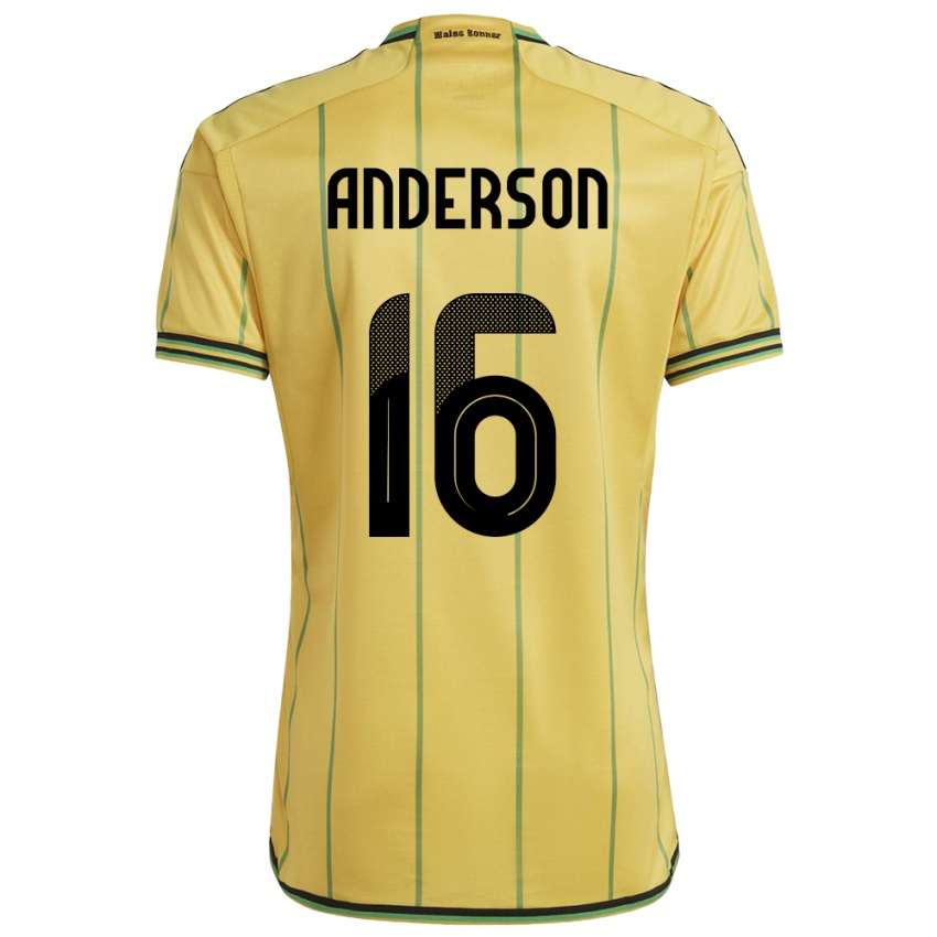 Mujer Camiseta Jamaica Karoy Anderson #16 Amarillo 1ª Equipación 24-26 La Camisa Perú