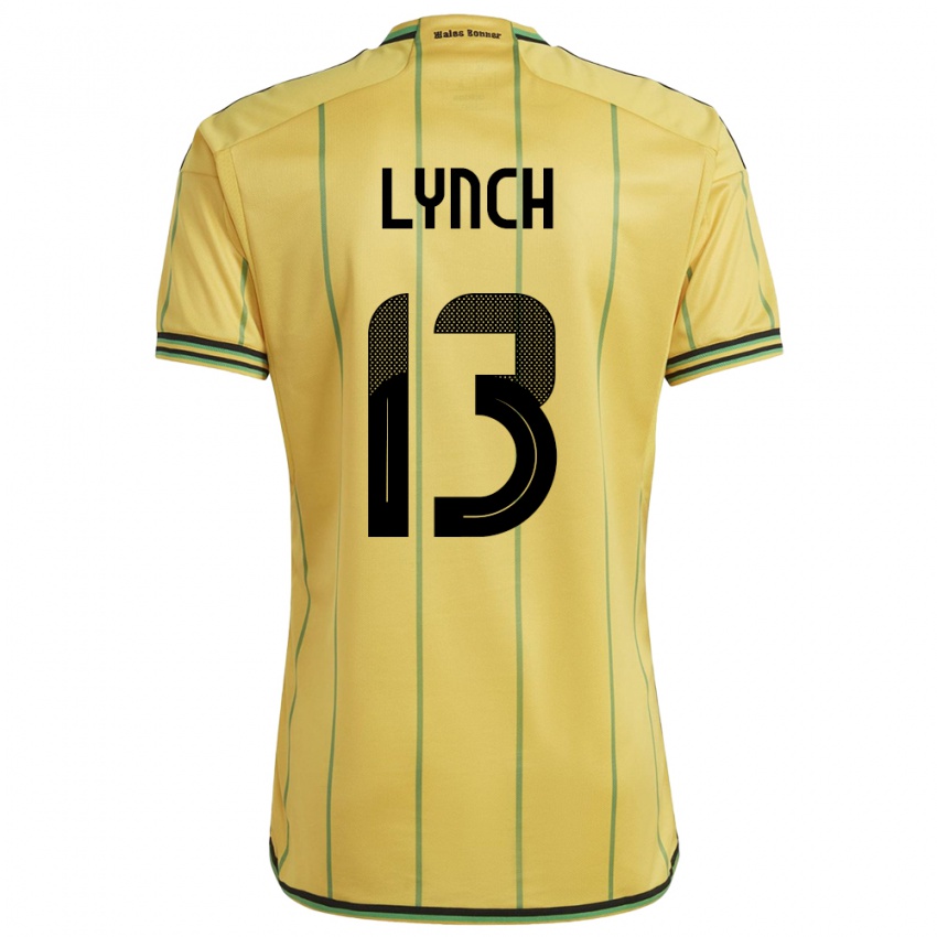 Mujer Camiseta Jamaica Taywane Lynch #13 Amarillo 1ª Equipación 24-26 La Camisa Perú