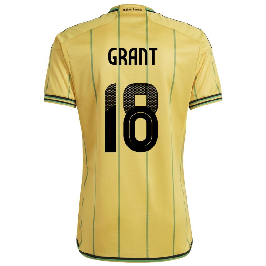 Mujer Camiseta Jamaica George Grant #18 Amarillo 1ª Equipación 24-26 La Camisa Perú