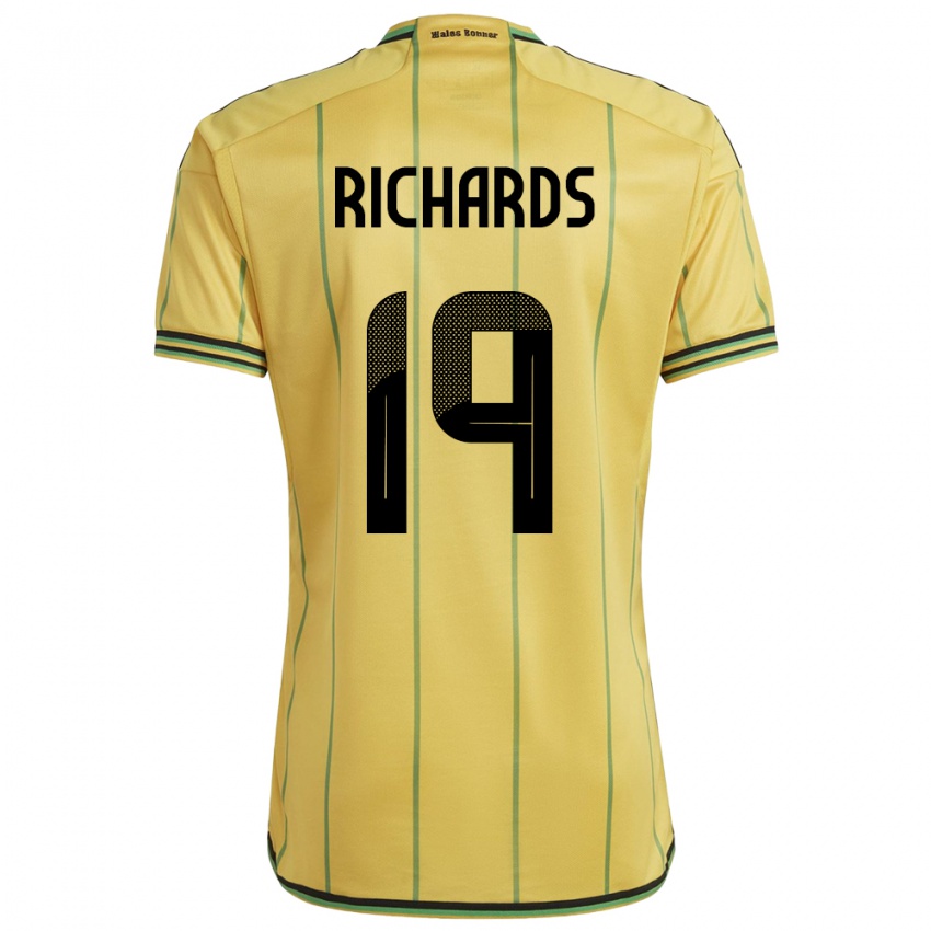 Mujer Camiseta Jamaica Davia Richards #19 Amarillo 1ª Equipación 24-26 La Camisa Perú