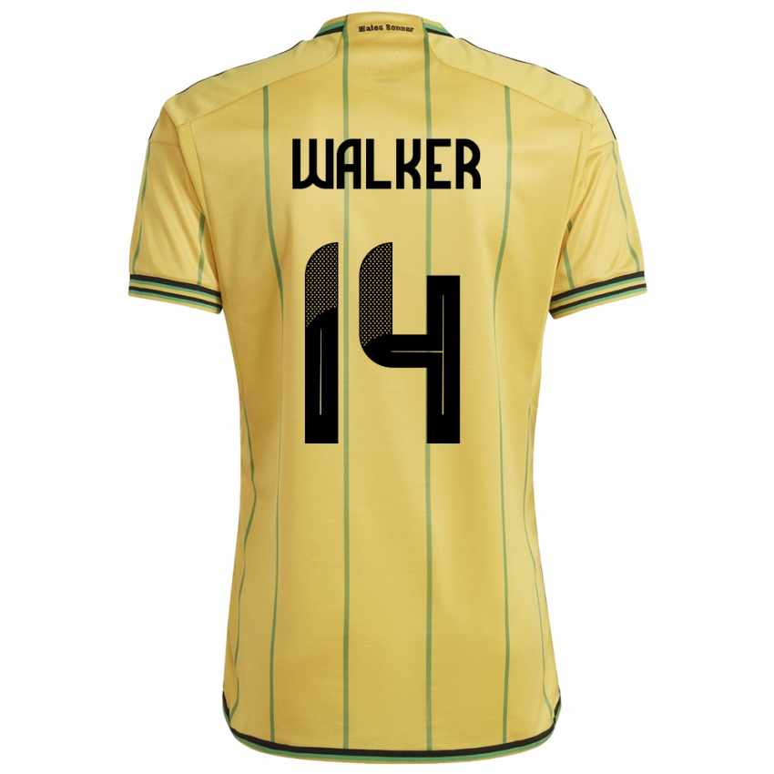 Mujer Camiseta Jamaica Ricshya Walker #14 Amarillo 1ª Equipación 24-26 La Camisa Perú