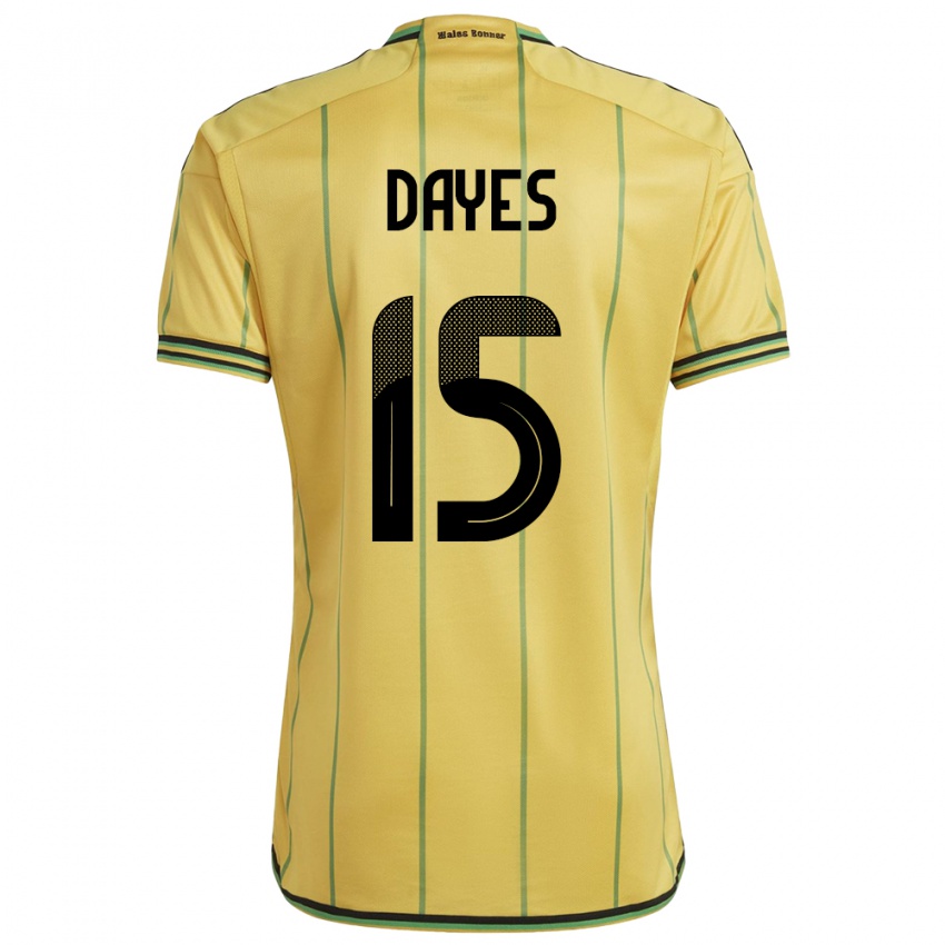 Mujer Camiseta Jamaica Mikayla Dayes #15 Amarillo 1ª Equipación 24-26 La Camisa Perú