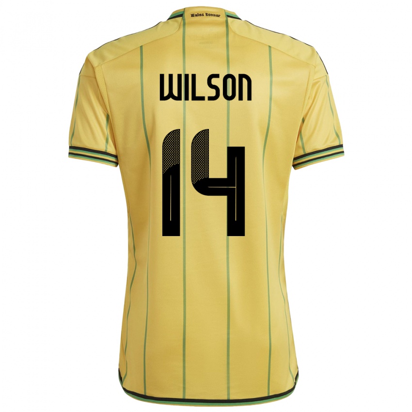 Mujer Camiseta Jamaica Siobhan Wilson #14 Amarillo 1ª Equipación 24-26 La Camisa Perú