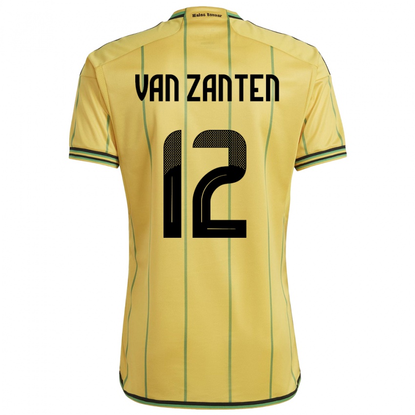 Mujer Camiseta Jamaica Kiki Van Zanten #12 Amarillo 1ª Equipación 24-26 La Camisa Perú